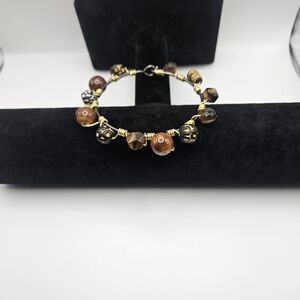Brown Wire Wrapped Bracelet